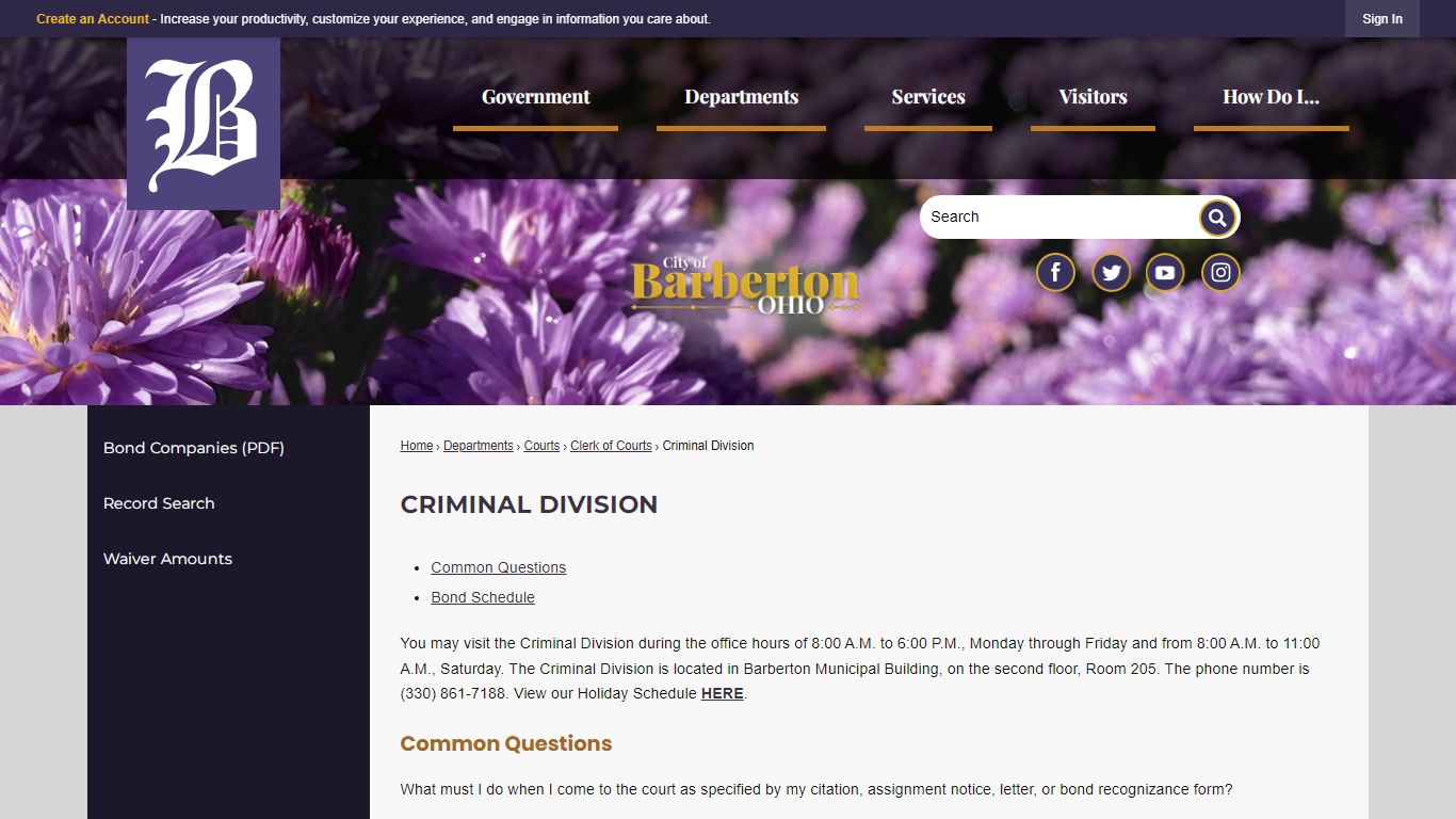 Criminal Division | Barberton, OH