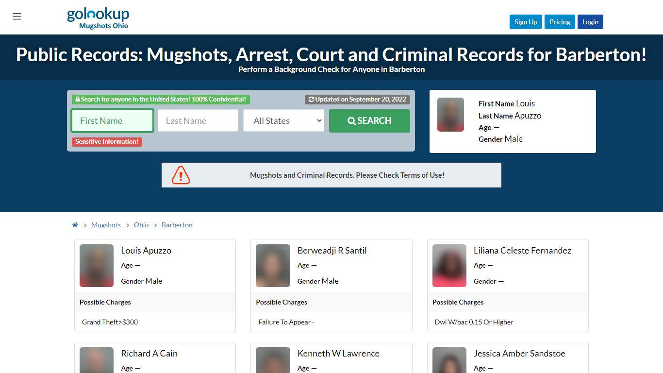 Mugshots Barberton, Arrest Records Barberton - GoLookUp