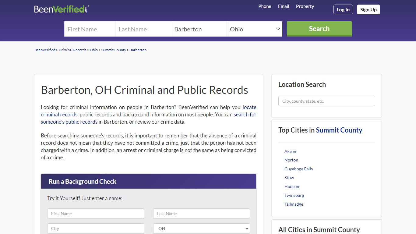 Barberton Public Records (OH) - Court & Criminal Records - BeenVerified